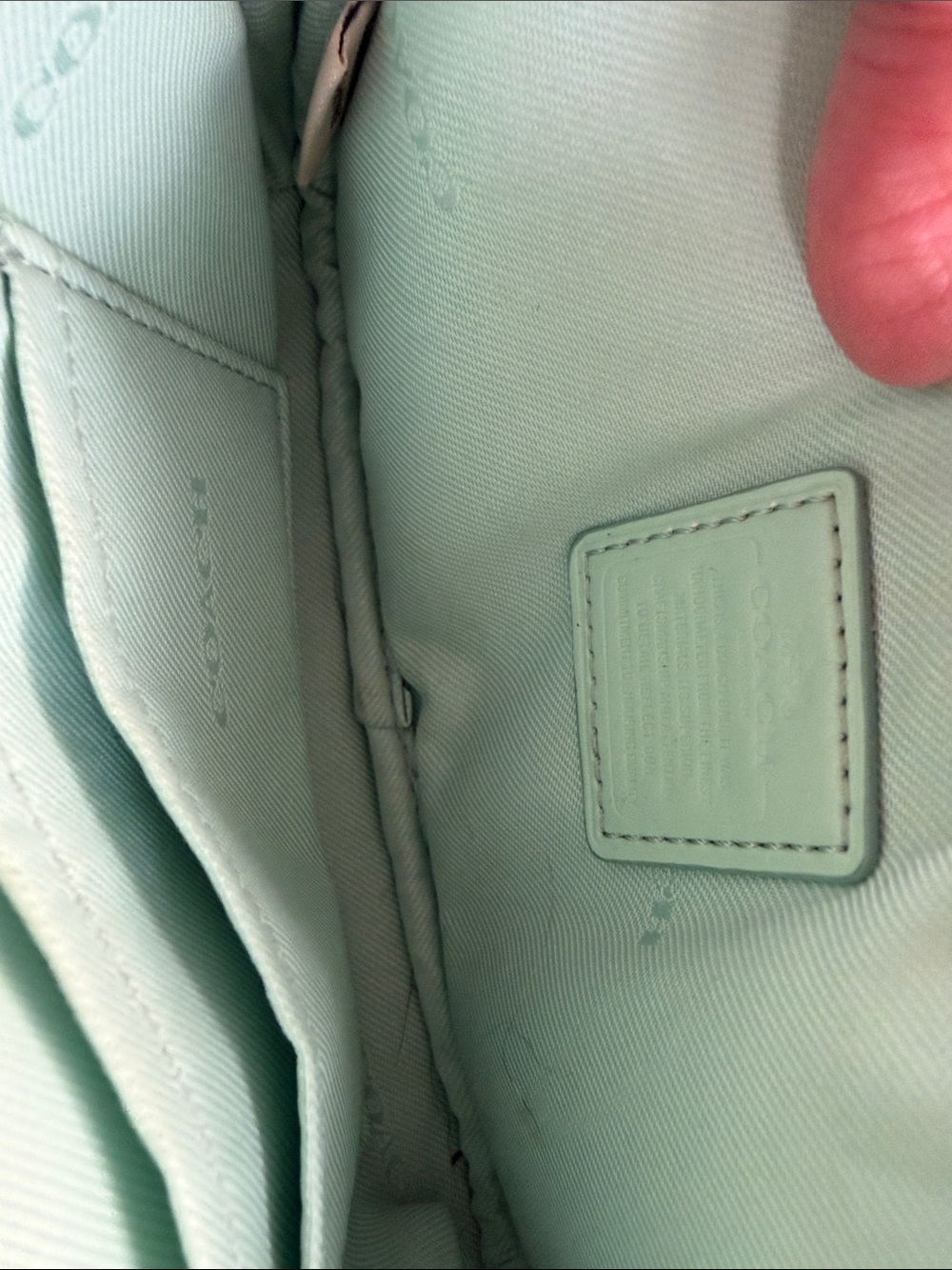 Coach Pebble Leather Small Crossbody Bag in Pale Mint - Picture 3 of 4